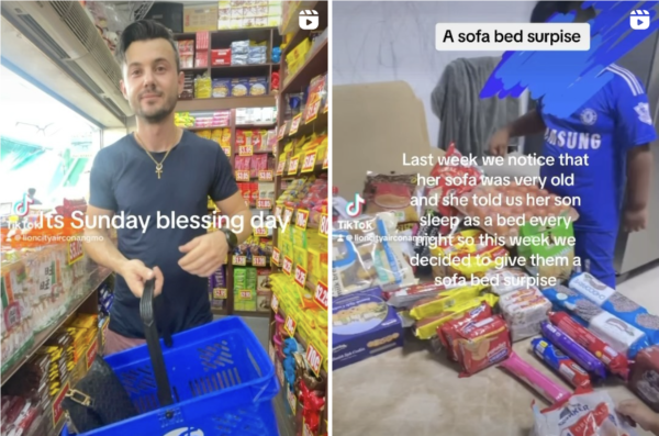 Hermes sharing his blessings for the community through providing groceries, furnitures, home renovations for the unprivileged families.